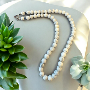 Fancy Beads - 8mm Howlite Necklace