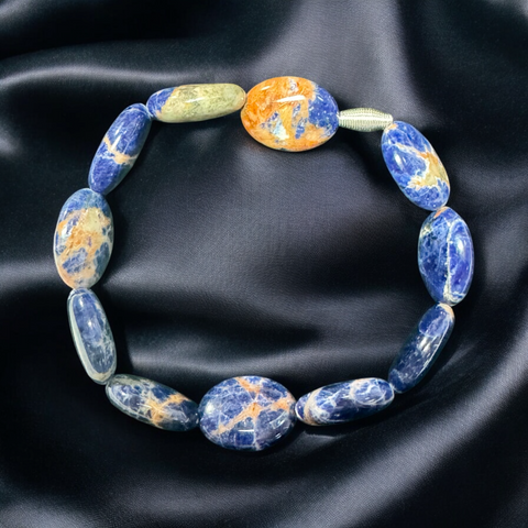 Fancy Beads - Orange Sodalite Oval Bracelet