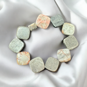 Fancy Beads - Red Vein Jasper Square Bracelet