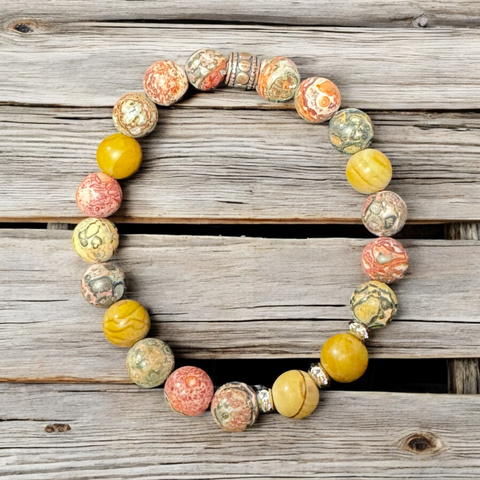 Fancy Beads - 8mm Leopard Jasper Bracelet