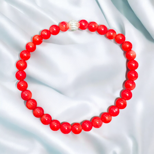 Fancy Beads - Red Coral Bracelet