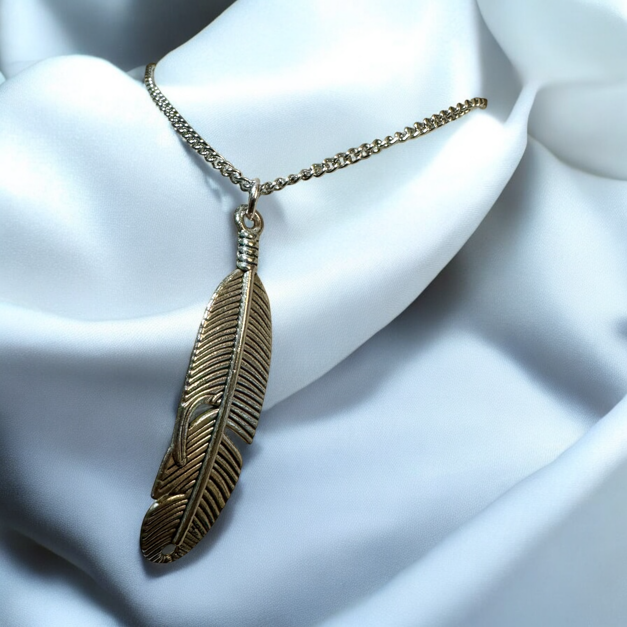 Fancy Beads - Feather Pendant Necklace