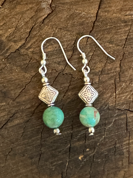 Fancy Beads - Peruvian Turquoise Earrings