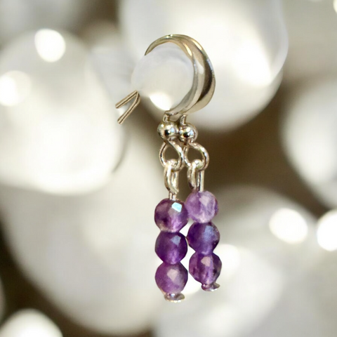 Fancy Beads - 4mm Faceted Amethyst Earrings