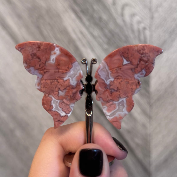 Kelowna Crystal Cave - Pink Agate Butterfly Style 2