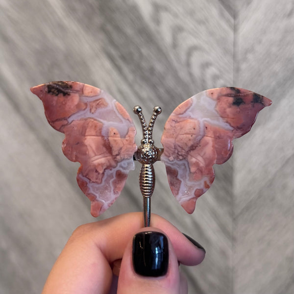 Kelowna Crystal Cave - Pink Agate Butterfly Style 3