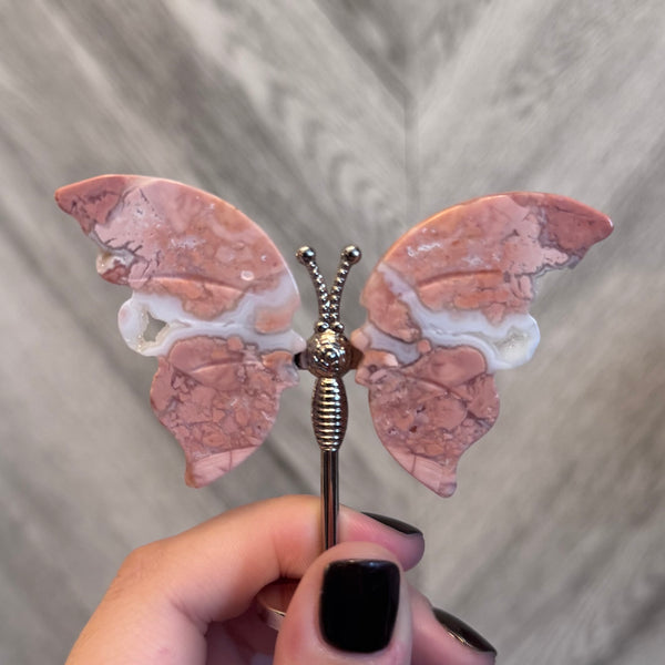 Kelowna Crystal Cave - Pink Agate Butterfly Style 4