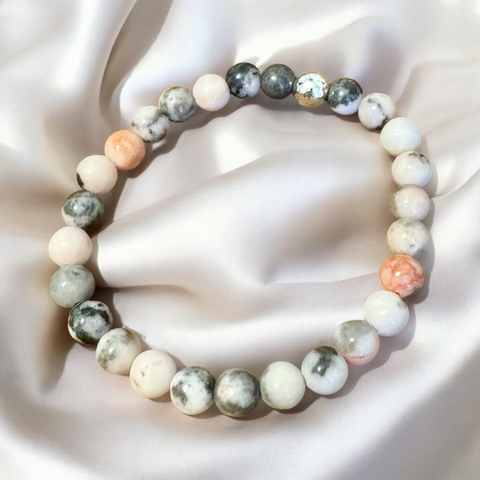 My Two Daughters Jewelry - Pink Zebra Jasper Bracelet 6mm Beads