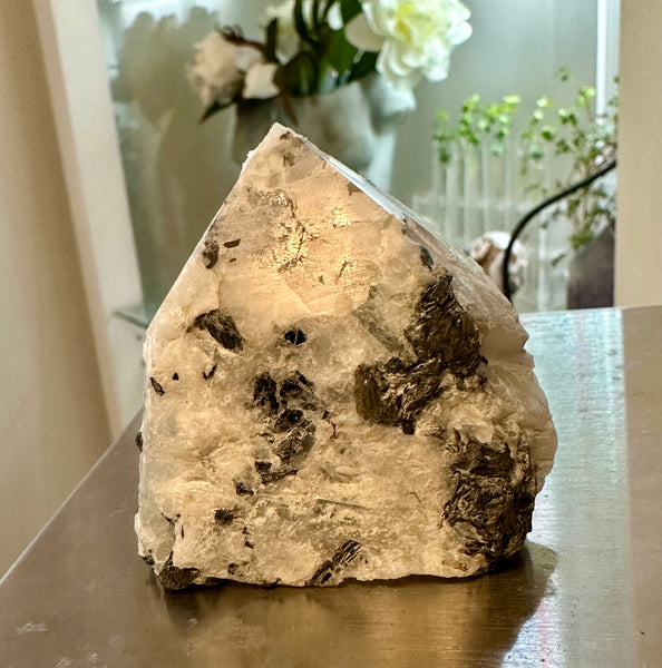 Kelowna Crystal Cave - Rough Rainbow Moonstone Point