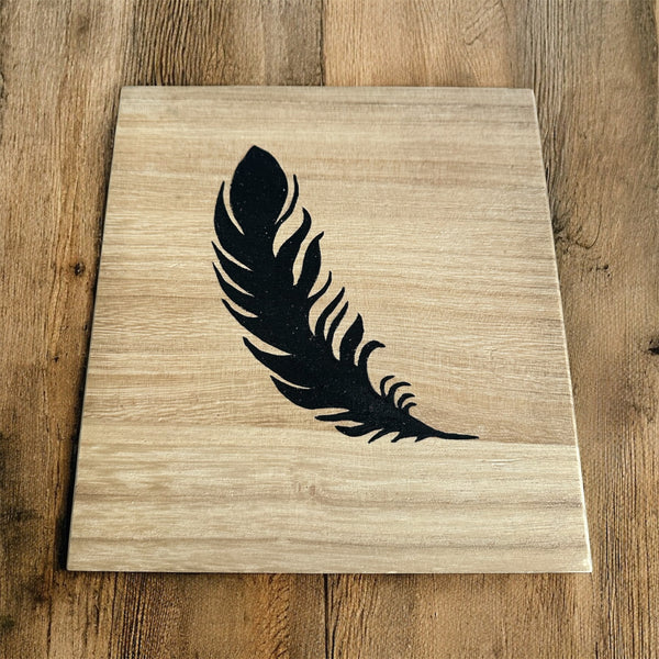 TRUE ART KELOWNA - Sage Cleansing Gift Set – Hand-Painted Wooden Box Feather