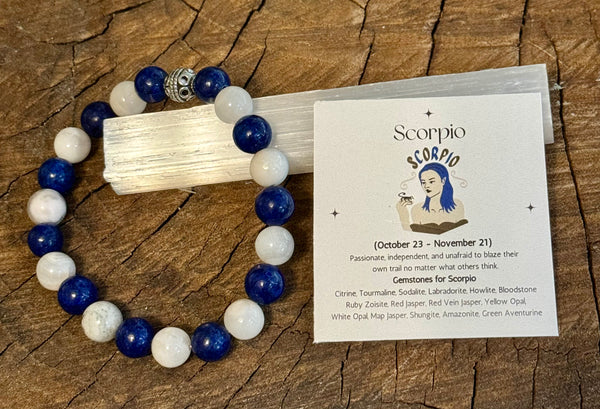 My Two Daughters Jewelry - Scorpio_Bracelet_ Sodalite and White Opal