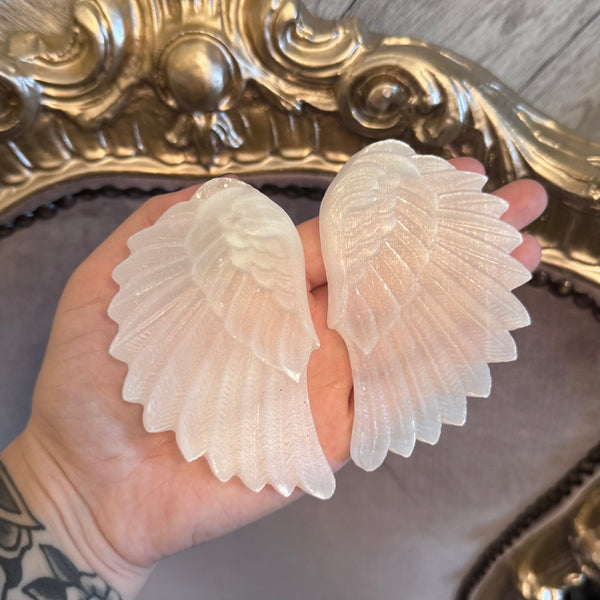 Kelowna Crystal Cave - Selenite Angel Wings Large Set