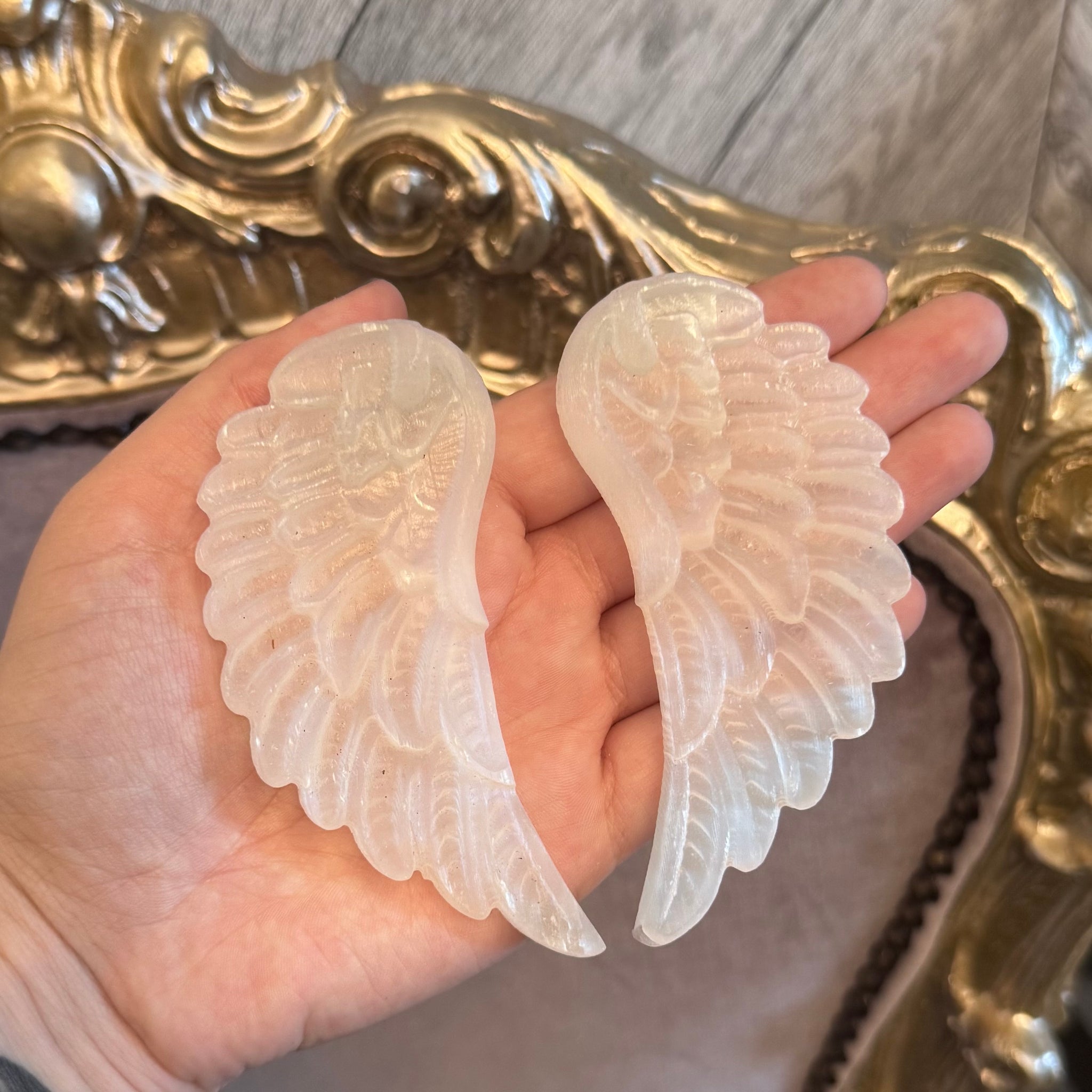 Kelowna Crystal Cave - Selenite Angel Wings Medium Set