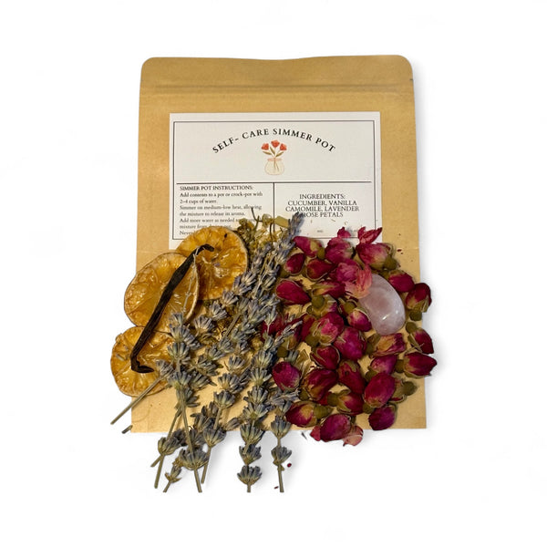 TRUE ART KELOWNA - Self-care simmer pot with ingredients and packaging on a white background