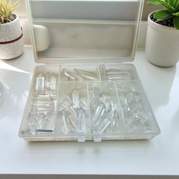 Kelowna Crystal Cave - Small Clear Quartz Laser Points in Box