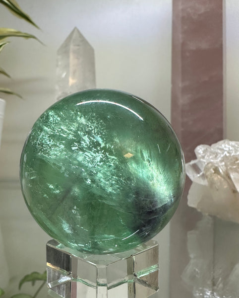 Kelowna Crystal Cave - Green Fluorite Sphere