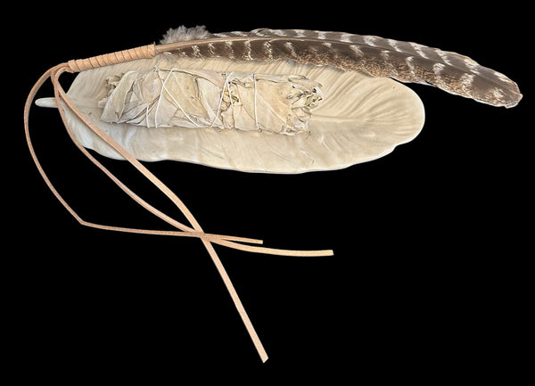 TRUE ART KELOWNA - Smudge Kit Concrete Feather Tray