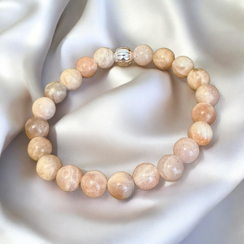 My Two Daughters Jewelry - Sunstone Grade A Beaded Bracelet 8mm Beads