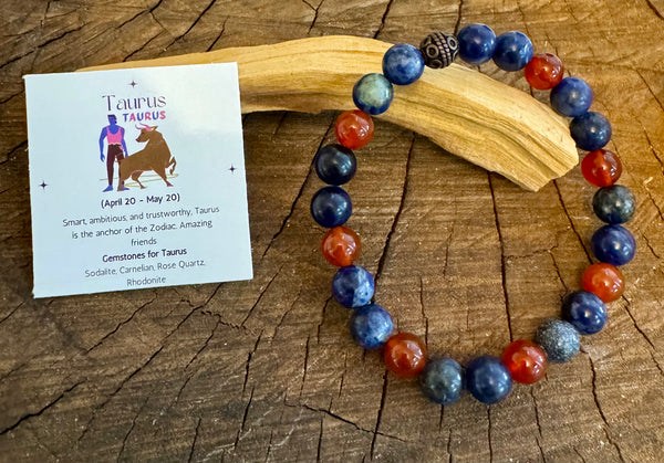 My Two Daughters Jewelry - Taurus_Bracelet_ Sodalite and Carnelian