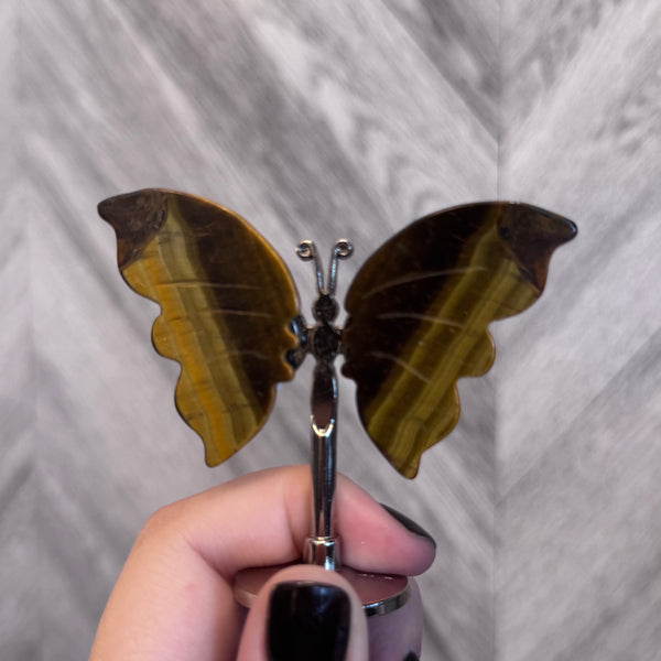 Kelowna Crystal Cave - Tigers Eye Crystal Butterfly Design 1