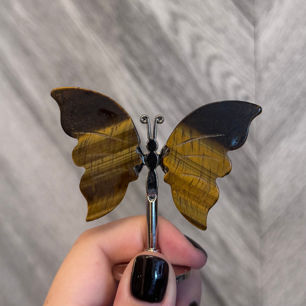 Kelowna Crystal Cave - Tigers Eye Crystal Butterfly Design 2