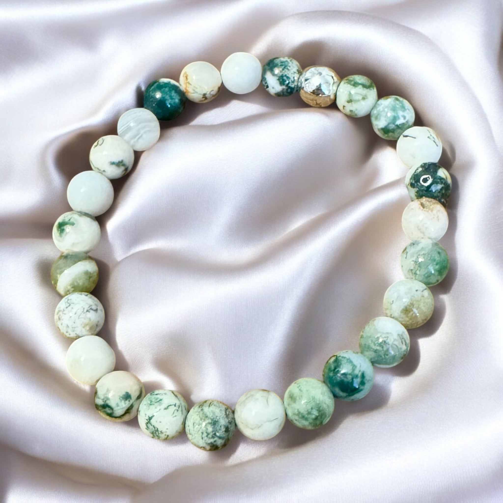 My Two Daughters Jewelry - Tree Agate Bracelet 6mm Beads