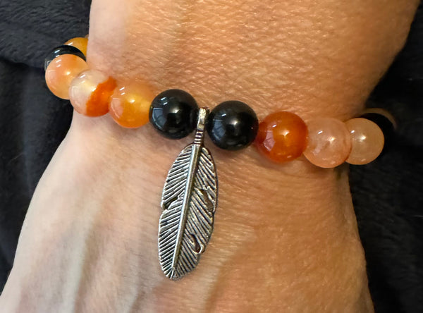 My Two Daughters Jewelry - Truth & Reconciliation Bracelet with Feather 
