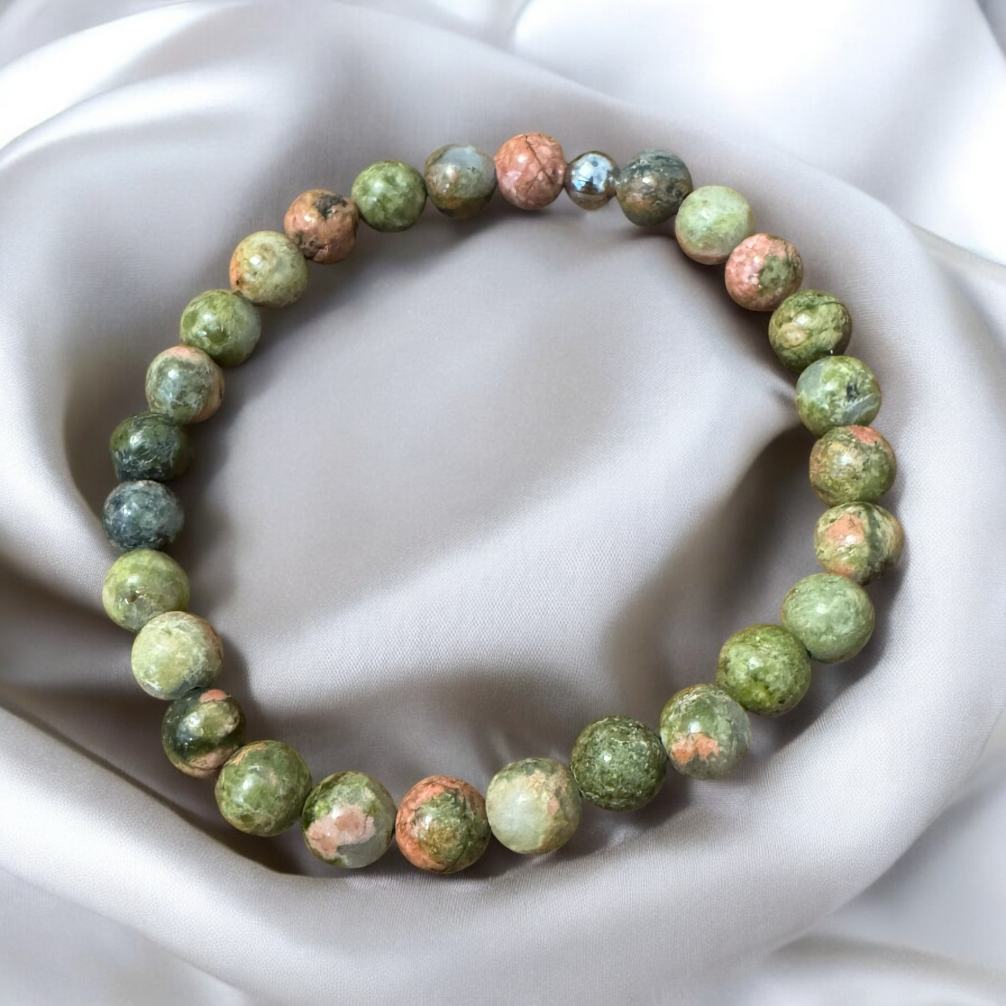 My Two Daughters Jewelry - Unakite Bracelet 8mm
