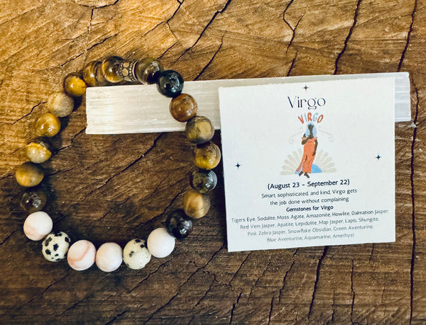 My Two Daughters Jewelry - Virgo_Bracelet Dalmatian Jasper Tigers Eye Red Vein Jasper