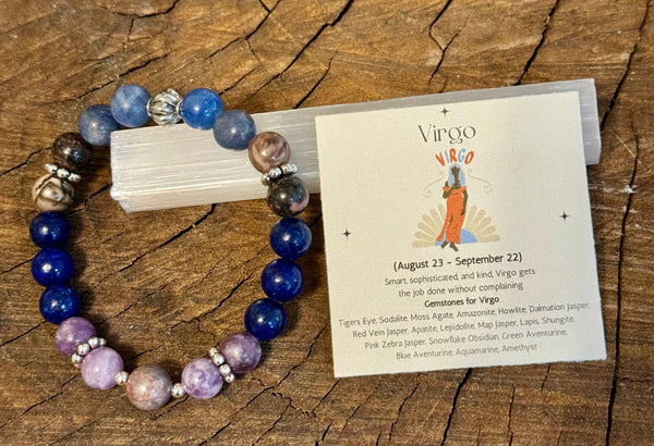 My Two Daughters Jewelry - Virgo_Bracelet_Lepidolite Lapis Zebra Jasper