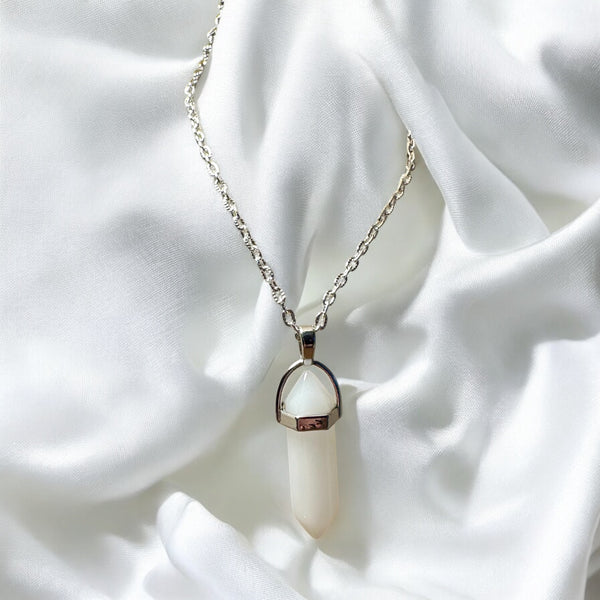 My Two Daughters Jewelry - White Jade Pendant Necklace