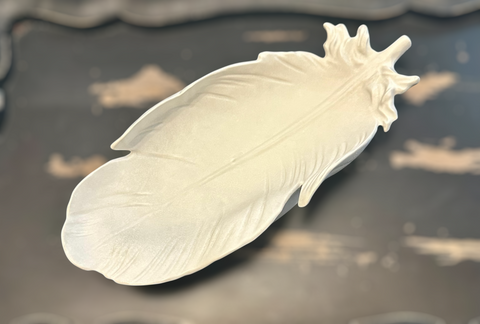 My Two Daughters Jewelry - White Large Feather Tray Smudge Holder