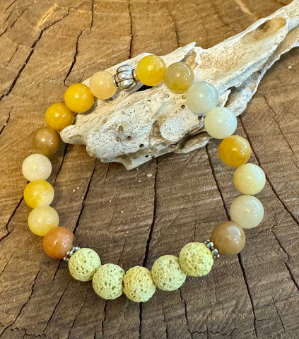 My Two Daughters Jewelry - Yellow Aventurine & Yellow Lava Bracelet 8mm