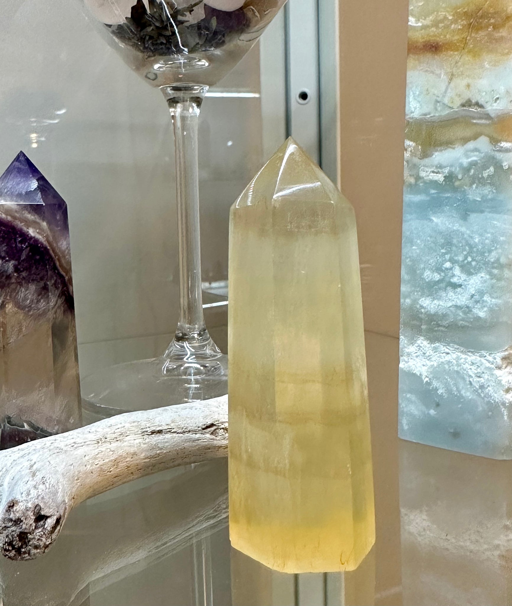 Kelowna Crystal Cave - Yellow Fluorite Tower