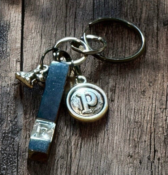 Blazin Creationz - pet memory key chain with charm and letter