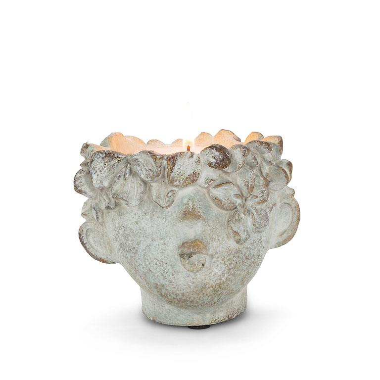 TRUE ART KELOWNA - Kissing Face Cement Tealight Holder - 4"H