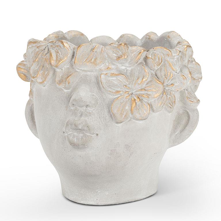 Small Kissing Face Cement Planter