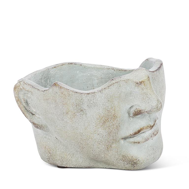 Large Tilted Face Cement Planter 9"