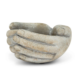 Cupping Hands Cement Planter 5.5 " W
