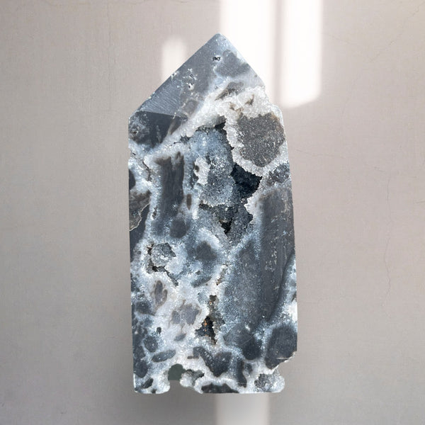 Kelowna Crystal Cave - Black Druzy Sphalerite Tower1