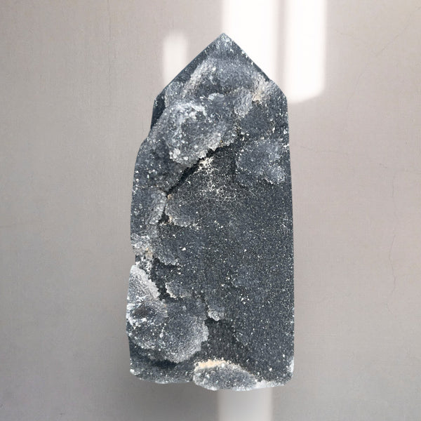 Kelowna Crystal Cave - Black Druzy Sphalerite Tower8