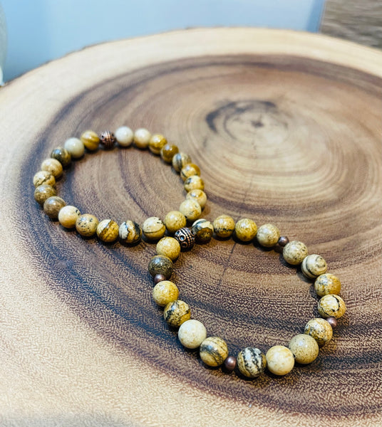 Fancy Beads - Picture Jasper 8mm Bracelet