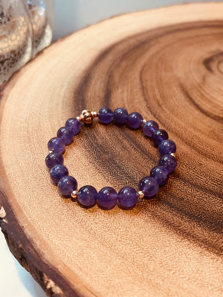 Fancy Beads - 8MM Amethyst Bracelet