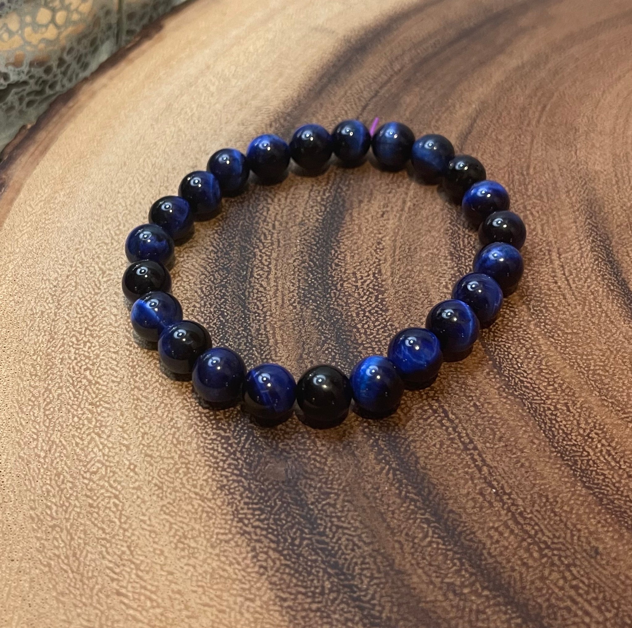 Fancy Beads - 8MM Blue Tigers Eye Bracelet