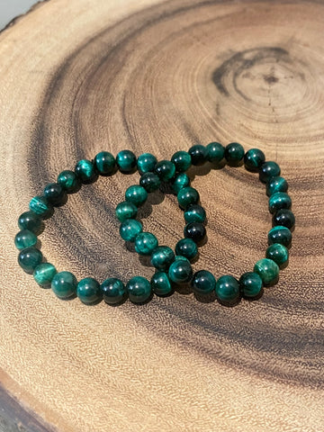 Fancy Beads - 8MM Green Tigers Eye Bracelet