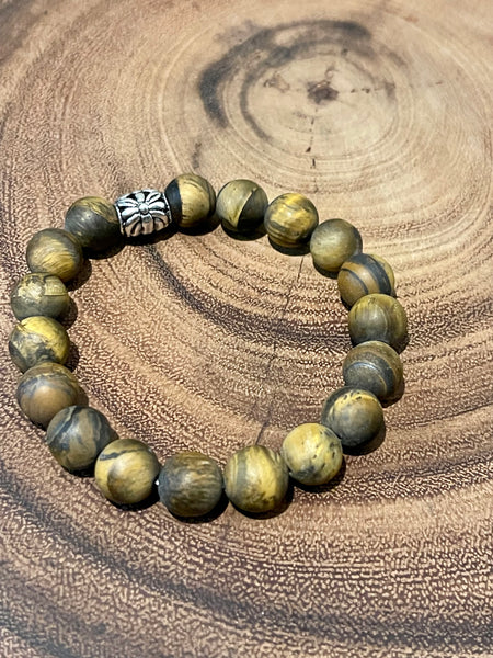 Fancy Beads - Matte Tigers Eye Bracelet