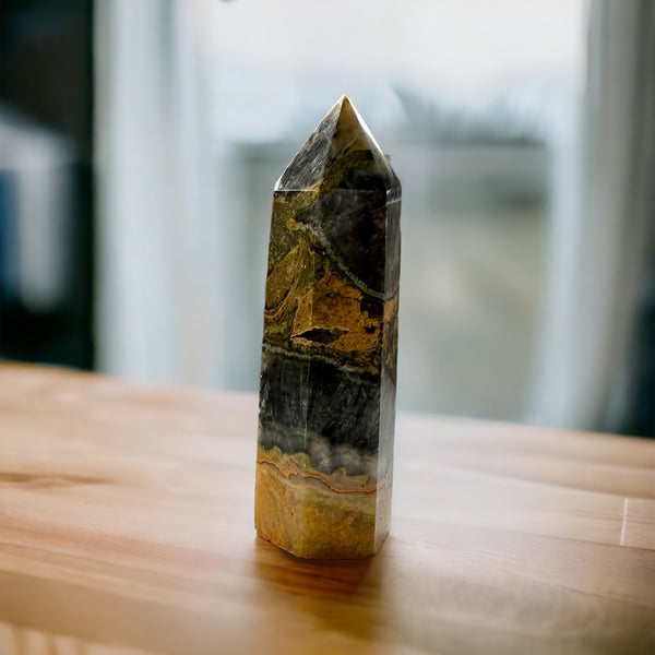 Kelowna Crystal Cave - Medium Bumble Bee Jasper Tower