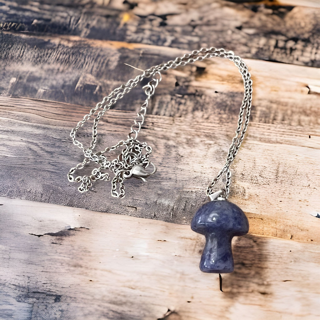 Fancy Beads - Sodalite Mushroom Necklace