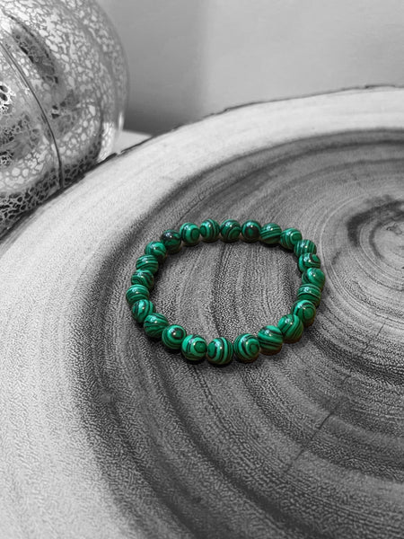 Fancy Beads - 8mm Malachite Bracelet