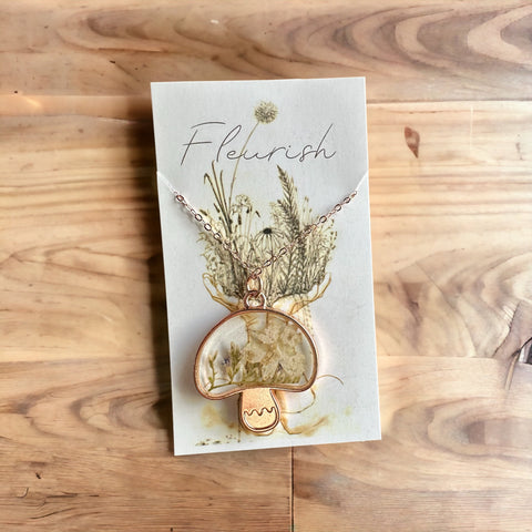 Fleurish Collection - Mushroom 925 Silver Necklace